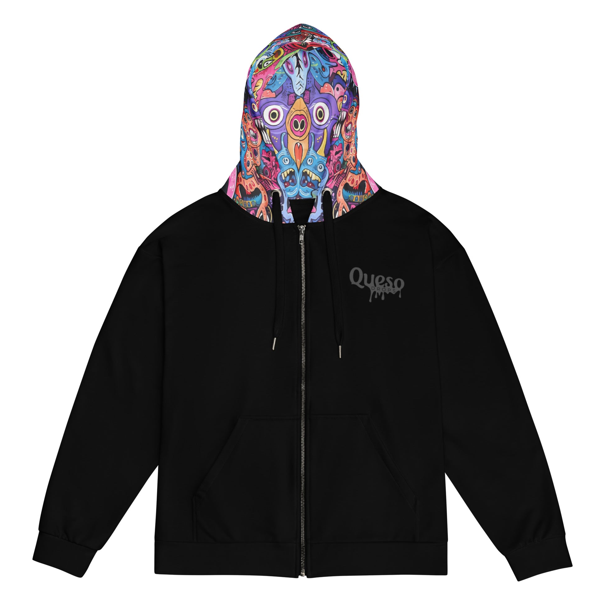 monsters dropped Monsters: All Over Zip-Up Hoodie – Queso Drops